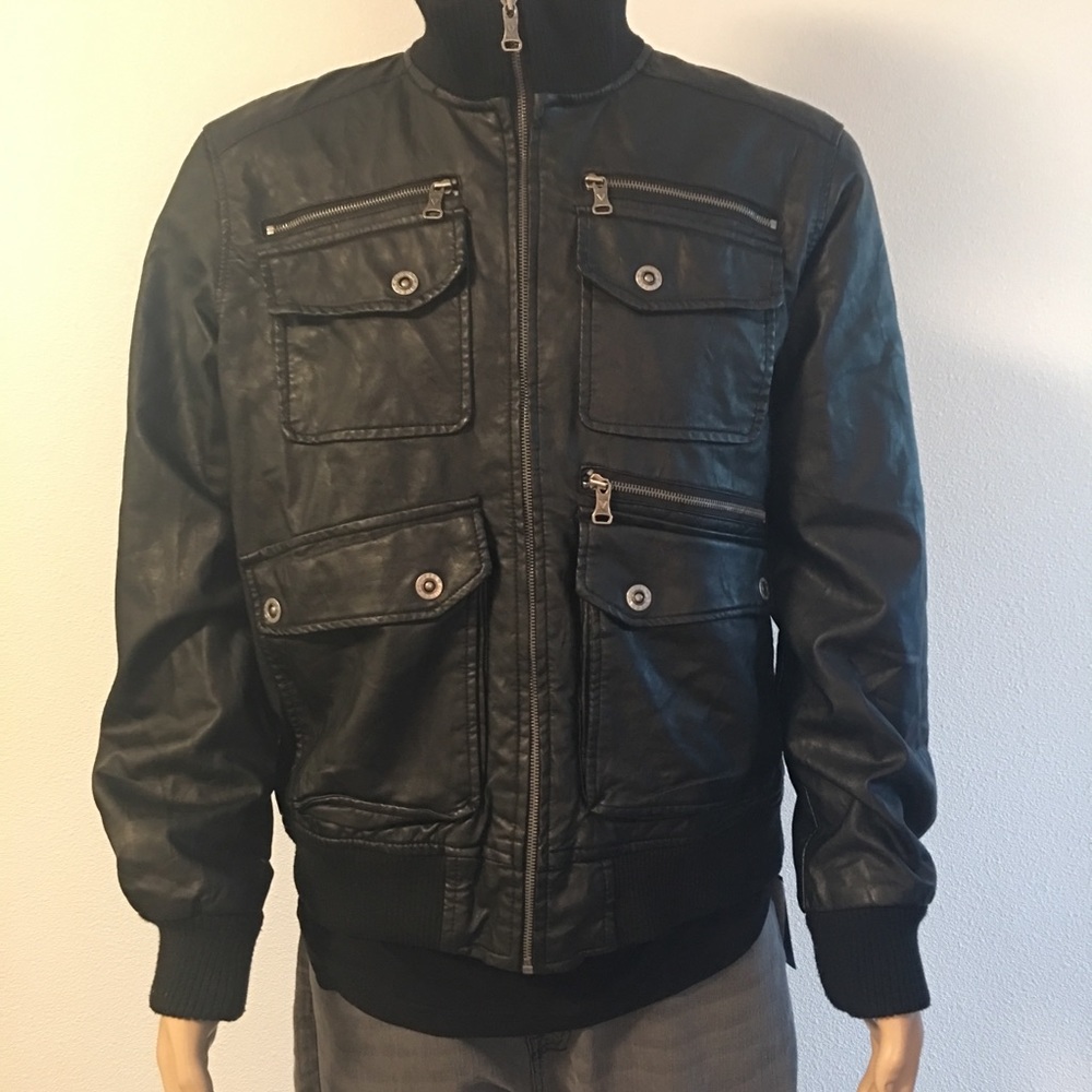 Guess Faux Leather  Mens Jacket Size XL